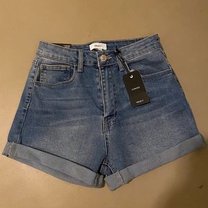 High Rise Curvy Jean Shorts